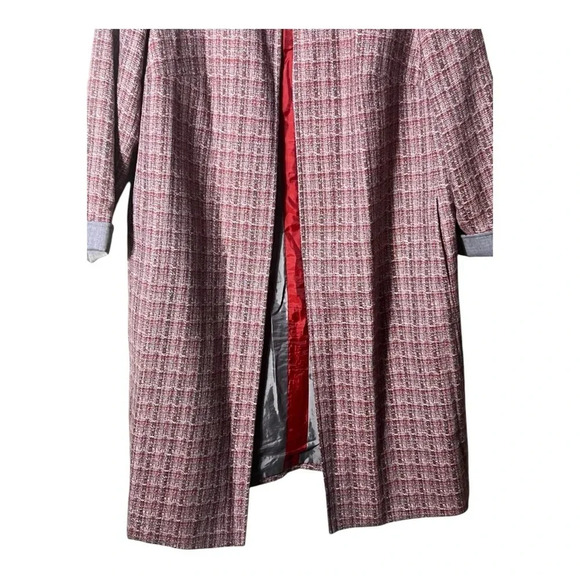 HARVE BENARD VINTAGE OPEN FRONT WOOL MIDI LENGTH COAT SIZE 18W 100% WOOL‎ RED - Picture 3 of 7